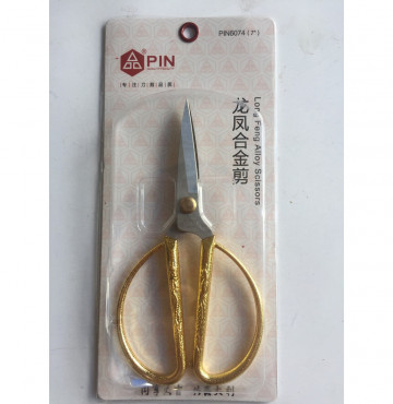 Kéo cắt vải, vật dụng gia đình hoa văn chạm khắc rồng vàng cao cấp