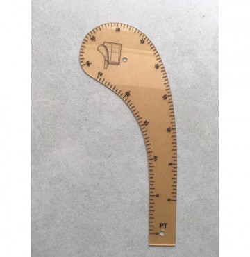 Thước khắc đùi gà ứng dụng vẻ đường cong vào nách tay áo...