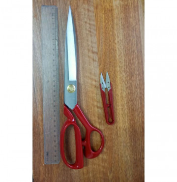 Kéo cắt vải Pin đỏ , đen 10