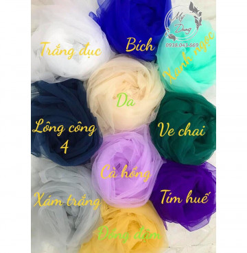 [Đủ màu] Combo 50m voan lưới mềm, lưới tutu, lưới lục giác - Chuyên dùng may đầm cưới, trang trí, đầm thời trang...