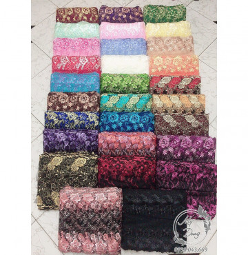 [Nhiều màu] Dây ren Lưới 2 biên 2 màu 24F (Dây dài 13,5 mét)