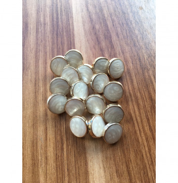 10 Nút áo dạ đường kính 1.5cm viền vàng đá trắng