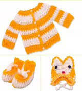 Áo len sơ sinh mèo (kèm bao chân + mũ)