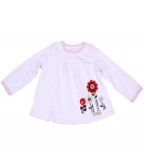 Áo sơ sinh Lullaby chữ A bé gái trắng, dài tay