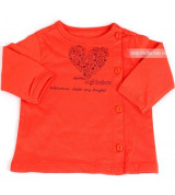 Áo sơ sinh Agi bobun cài lệch màu đỏ (0-3M)