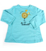 Áo cho bé sơ sinh Agi bobun cài vai màu xanh (9M-12M)