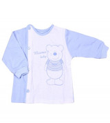 Áo sơ sinh MioMio cúc lệch hình gấu (xanh)