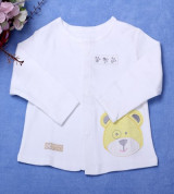 Áo sơ sinh Lullaby nẹp hình gấu màu trắng 12M