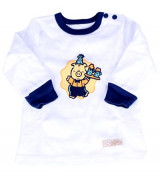 Áo sơ sinh Lullaby cài vai bé trai màu trắng