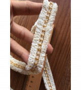 1M Dây viền trang trí,màu trắng móc xích , size 2cm