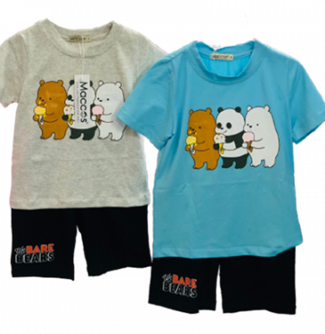 Bỏ sỉ bộ quần áo cộc tay in hình gấu (nhiều màu)