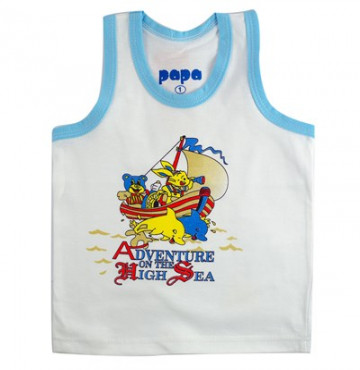 Áo ba lỗ sơ sinh Papa (trắng)