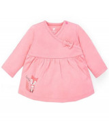 Bán buôn áo bé gái chữ A cổ tim Lullaby NH118B (Hồng đậm trơn)