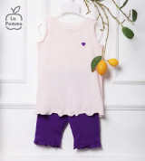 Bán sỉ bộ ba lỗ bé gái bèo tim La Pomme SS113 (hồng)