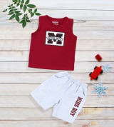 Bán sỉ bộ đồ thun sát nách chữ M Little Lulu_áo đỏ