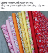 Vải thô tồn kho sale 10 mảnh và 2 bút bay