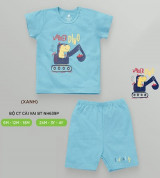 Bán sỉ bộ bé trai cộc tay cài vai raglan Lullaby NH639P (xanh)