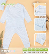 Bỏ sỉ bộ quần áo dài tay cúc vai kẻ nhỏ Uala UR3132