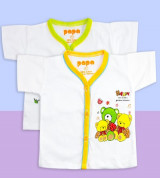 Áo sơ sinh cài giữa tay ngắn PAPA (viền giữa)
