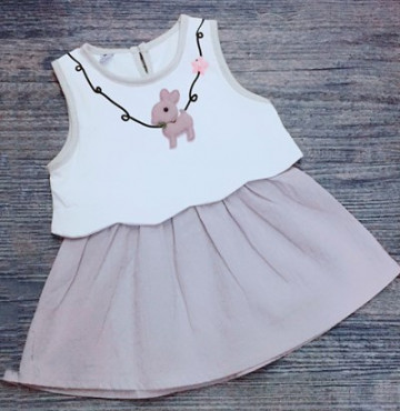 Bỏ sỉ váy đính hình nai 8003 (6-24M)