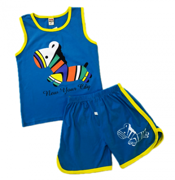 Bỏ sỉ bộ quần áo ba lỗ bé trai in hình ngựa (1-7T)