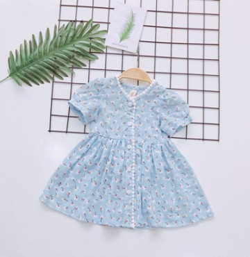 Bỏ buôn váy chữ A mở cúc hoa nhí DL804 (6-24M)