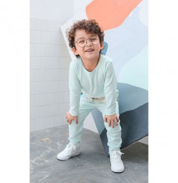 Bán buôn bộ dài tay cài vai khu rừng vui vẻ La Pomme SL114 (xanh)