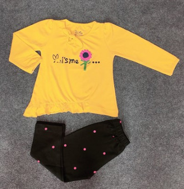 Bán buôn bộ quần áo Thu Đông bé gái in hình thỏ (1-7Y)