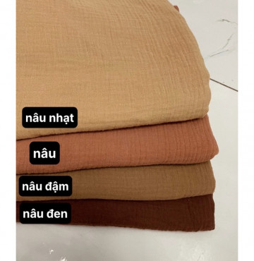 vải xô tồn kho muslin trơn mềm mại thấm hút mồ hôi siêu đỉnh