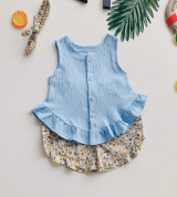 Bán buôn bộ đũi sát nách bé gái in hình hoa (1-6T)