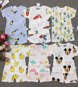Bán sỉ bộ quần áo cộc tay cotton giấy khuy giữa (1-5T)