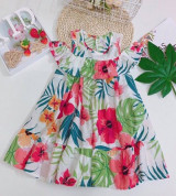 Bán sỉ váy thô hoa bèo ngực cho bé gái (1-4T)