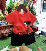 Bán sỉ bộ quần áo bé trai cộc tay túi rằn ri (1-5T)