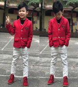 Bỏ buôn áo vest dạ bé trai tay đáp (2-7T)