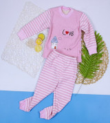 Bán buôn bộ quần áo nỉ lót bông QC018 (0-4T)