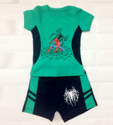 Bỏ sỉ bộ quần áo cộc bé trai in siêu nhân nhện (1-5T)