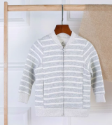 Bỏ sỉ áo Bomber túi cơi dọc eo La Pomme C012 (ghi)