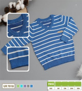 Bán buôn áo len cổ tim cài vai sọc nhỏ Uala UR7018 (6m+)