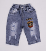 Bỏ buôn quần jean ngố bé trai thêu sao (1-5T)