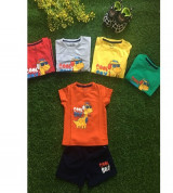 Bỏ buôn bộ quần áo cộc tay bé trai in hình khủng long (1-5T)
