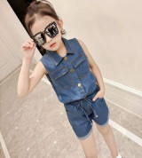 Bỏ buôn bộ quần áo jean sát nách cho bé gái (1-5T)