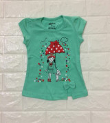 Bán buôn áo cộc tay bé gái xẻ vạt đính nơ DL302 (1-5T)