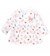 Bán sỉ áo bé gái chữ A cổ tim Lullaby NH118B (Trắng in)