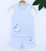 Bộ sơ sinh ba lỗ bé trai Dokma DB242 (xanh)