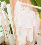 Bỏ buôn bộ dài tay cúc bấm cổ trụ có bo tay La Pomme SL060 (hồng)