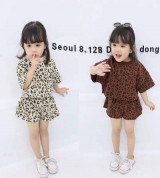 Bỏ sỉ bộ quần áo croptop bé gái họa tiết da báo (1-4T)