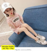 Bỏ sỉ bộ quần áo cộc bé gái có mũ (1-5T)