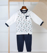 Bán buôn bộ dài tay cài vai túi ngực La Pomme SL077 (xương rồng xanh)