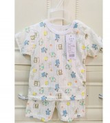 Bán buôn bộ quần áo cộc tay cotton giấy cài vai (1-5T)