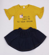 Bán buôn bộ váy jean áo phông bé gái (2-6T)